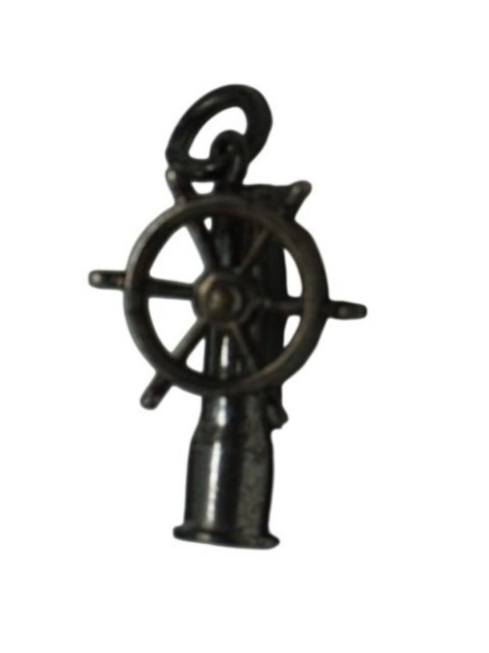 Nautical-Themed Sterling Silver Ship Wheel Charm 3/4" VTG Wheel Turns #G-1